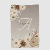 Farbflora-Monogramm für Herbstfarben Personalisier Golfhandtuch (Vorderseite)