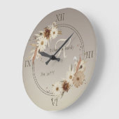 Farbflora-Monogramm für Herbstfarben Personalisier Große Wanduhr (Winkel)