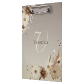 Farbflora-Monogramm für Herbstfarben Personalisier Klemmbrett (Links)