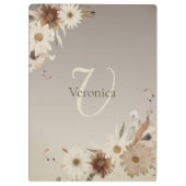 Farbflora-Monogramm für Herbstfarben Personalisier Klemmbrett (Rückseite)