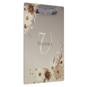 Farbflora-Monogramm für Herbstfarben Personalisier Klemmbrett (Rechts)