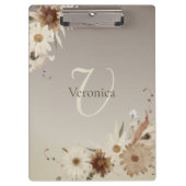 Farbflora-Monogramm für Herbstfarben Personalisier Klemmbrett (Vorderseite)