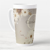 Farbflora-Monogramm für Herbstfarben Personalisier Milchtasse (Linke Ecke)