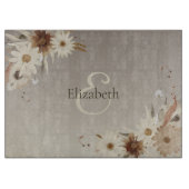 Farbflora-Monogramm für Herbstfarben Personalisier Schneidebrett (Vorderseite)