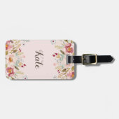 Farbflorale, benutzerdefinierte Monogramm-Gepäckma Gepäckanhänger (Vorderseite horizontal)