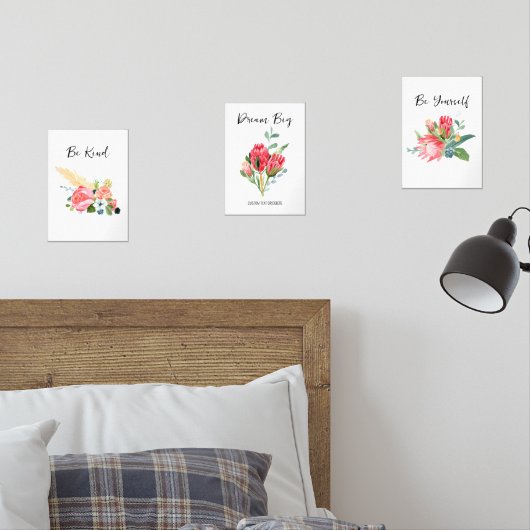 Farbflorale Bestätigung von benutzerdefiniertem Te Bilderwand Sets (Schlafzimmer)