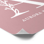 Farbflorale Monogramm Letter A Name-Kinderzimmer Poster (Ecke)