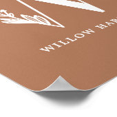 Farbflorale Monogramm Letter W Name Kinderzimmer Poster (Ecke)