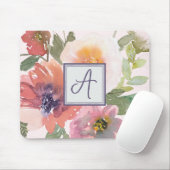 Farbflorale Monogramm-Mousepad-Vorlage Mousepad (Mit Mouse)