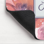 Farbflorale Monogramm-Mousepad-Vorlage Mousepad (Ecke)