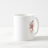 Farbflorale und goldene Buchstaben M Monogramm Kaffeetasse (VorderseiteRechts)