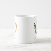Farbflorale und goldene Buchstaben O Monogramm Kaffeetasse (Mittel)