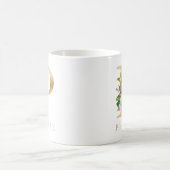 Farbflorale und goldene Buchstaben P Monogramm Kaffeetasse (Mittel)
