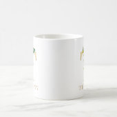 Farbflorale und goldene Buchstaben T Monogramm Kaffeetasse (Mittel)