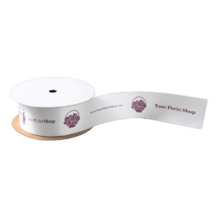 🎀 Farbflorenlogo White Satin Ribbon Satinband