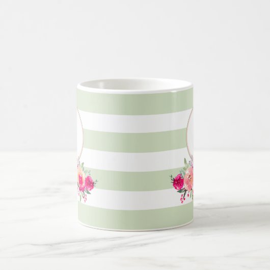 Farbflorenmonogramm mit heiß rosa Farbe auf dem Mi Kaffeetasse (Mittel)