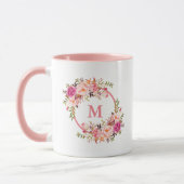 Farbflorenmonogramm Rosa Tasse (Links)