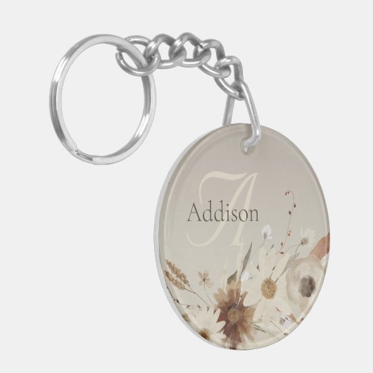 Farbflorenmonogramm Schlüsselanhänger (Vorderseite links)