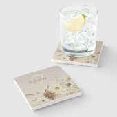 Farbflorenmonogramm Steinuntersetzer (Seitenansicht)