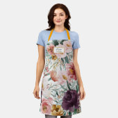 Farbflorenskript mit eleganter Bearbeitung Schürze (Getragen)