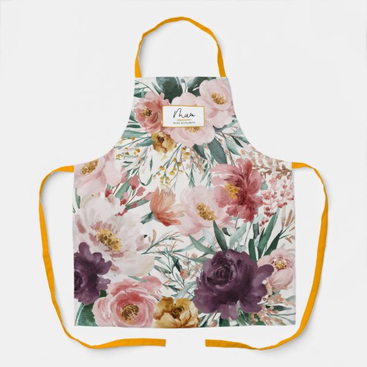 Farbflorenskript mit eleganter Bearbeitung Schürze (Vorderseite)