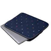 Farbflugzeuge dunkelblaue Muster Laptopschutzhülle (Vorne Knopf)