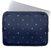 Farbflugzeuge dunkelblaue Muster Laptopschutzhülle (Vorderseite)