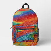 Farbfluss Bedruckter Rucksack (Vorderseite)