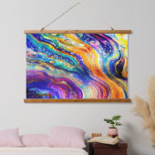 Farbfluss Wandteppich Mit Holzrahmen (Schlafzimmer)