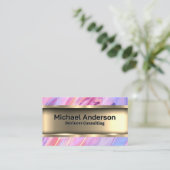 Farbflüssiges | Gold Metallic Visitenkarte (Stehend Vorderseite)