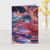 Farbflüssigkeiten spritzen karte (Gelbe Blume)
