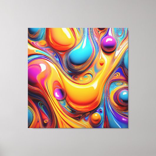 Farbflüssigkeitsblasen Leinwanddruck (Vorderseite)