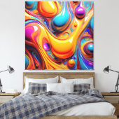 Farbflüssigkeitsblasen Leinwanddruck (Insitu (Schlafzimmer))