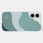 Farbflussmonogramm für Minze und Spruce Boho Case-Mate iPhone Hülle (Rückseite (Horizontal))