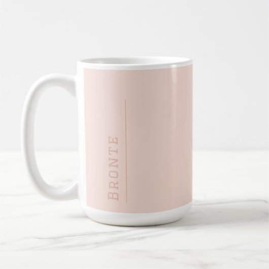 Farbflussmonogramm für Peachy Coral Kaffeetasse (Links)