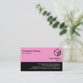 Farbfooter - Rosa und Schwarz Visitenkarte (Stehend Vorderseite)