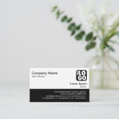 Farbfooter - Schwarz Visitenkarte (Stehend Vorderseite)