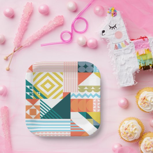 Farbformes Muster Pappteller (Party)