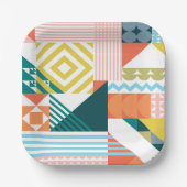 Farbformes Muster Pappteller (Vorderseite)