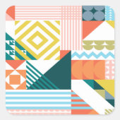 Farbformes Muster Quadratischer Aufkleber (Vorderseite)