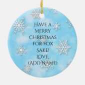 Farbfox mit Personalisierter Meldung auf der Rücks Keramik Ornament (Hinten)