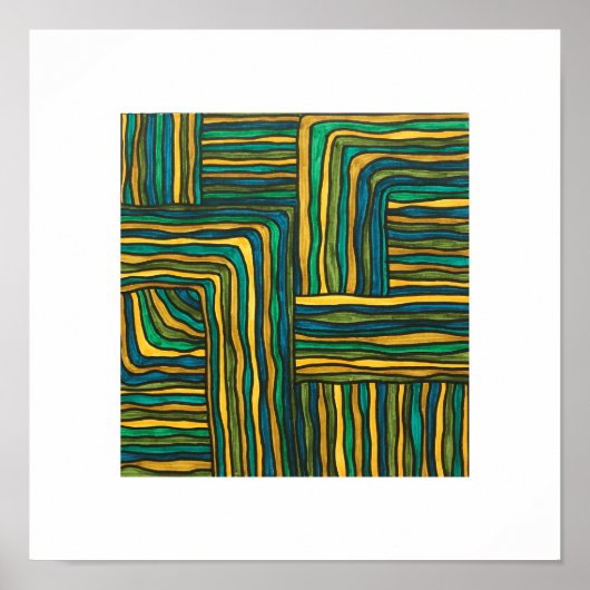 Farbfreigabe Blaue grüne Abstrakte Farbtöne Kunst Poster (Vorne)