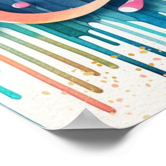 Farbfreundlichkeit Ombre Paint-Tropfen Poster (Ecke)