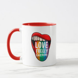 Farbfroher Regenbogen-Stolz-Kaffeebecher Stolz und Tasse