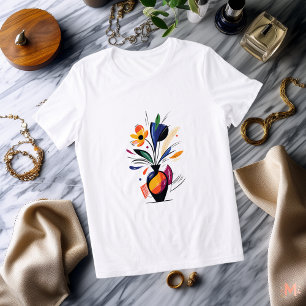 Farbfrohes abstraktes Blumen-T-Shirt Moderne Kun Tri-Blend Shirt