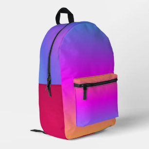 Farbfrohes Fröhliches Blau Pink Orange Burgund Bedruckter Rucksack