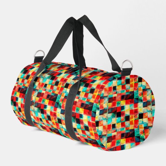 Farbfrohes geometrisches helles Design Duffle Bag (Linke Seite)