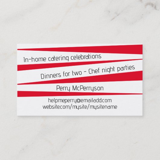 Farbgabel Löffel Kerzenbogenspeisung Visitenkarte (Rückseite)