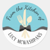 Farbgabelöffel mit Messerbogenprägung Runder Aufkleber (Vorderseite)