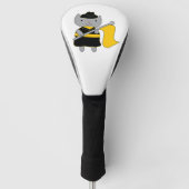 Farbgardist Schwarz Gelbe Katze Golf Headcover (Vorderseite)